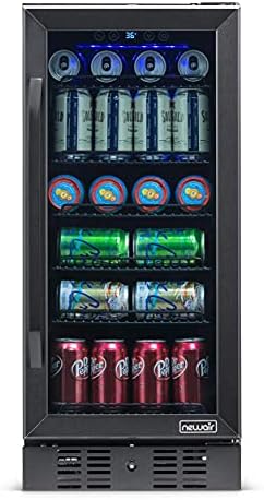 NewAir İçecek Buzdolabı 96 Kutu Kapasiteli Dahili Soğutucu Soda Bira Buzdolabı, NBC096BS00, Siyah Paslanmaz Çelik (Yenilenmiş)