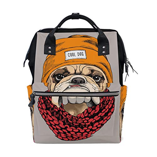 Serin Köpek Bulldog bezi Çanta Nappy Sırt Çantaları Mumya sırt çantası seyahat Laptop Sırt Çantası