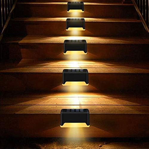 çit Yard Çatı Merdivenleri için homozy 1.2 V LED Güneş Enerjili Açık Adım Güverte Işıkları-Siyah