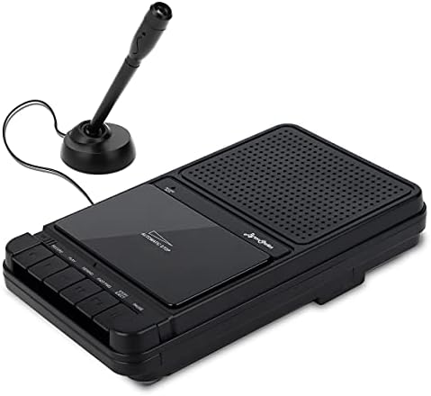 ByronStatics Portable Cassette Player Recorder with Stand-Alone Microphone, Built-Speaker, Geri Çekilebilir Sap, otomatik ses