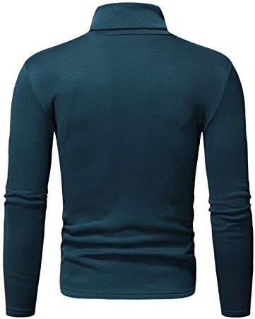 Ozmmyan Mens Uzun Kollu T Shirt Balıkçı Yaka Düz Renk Streç Slim Fit Dip Sıcak Kış Sonbahar Üst Bluzlar