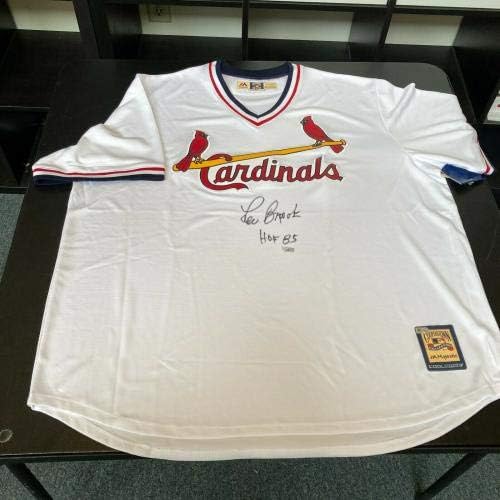 Lou Brock HOF 1985 İmzalı Majestic St. Louis Cardinals Forması Fanatikleri COA İmzalı MLB Formaları