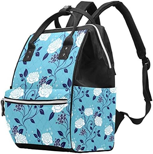 Mavi gül çiçek değişen çanta Organizatör Nappy çantalar bebek bakımı için