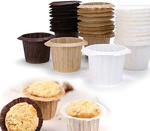 Cupcake Gömlekleri Pişirme Muffin Kağıt Pişirme Bardak Yapışmaz Parşömen Kağıtları Pişirme Bardak, Kalay ve Ramekin Astar (Doğa