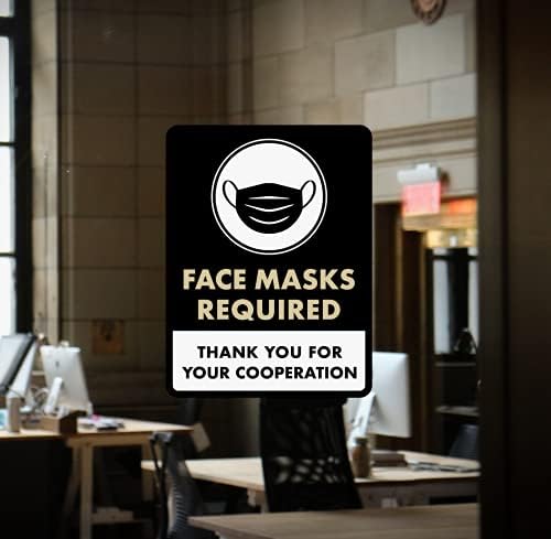 A & B Tüccarların Yüz Maskesi Gerekli İşareti-Kendinden Yapışkanlı Peel & Stick Yüz Maskesi İşareti, 8.5 Lütfen Maske Takın Vinil