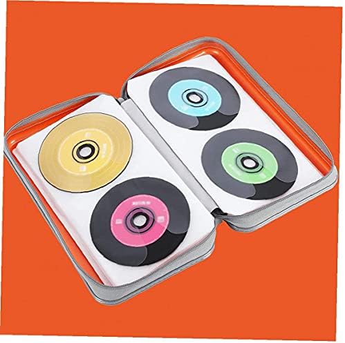 CD Tutucu CD Durumda Cüzdan DVD Binder DVD Organizatör Saklama çantası Sert Plastik 80 Kapasiteli Taşınabilir Turuncu, Disk Kutusu