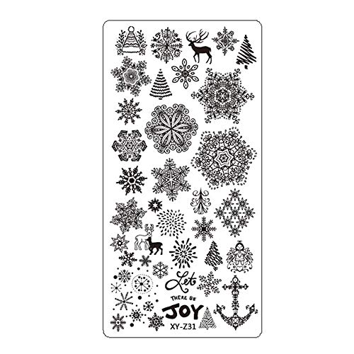 Noel Tema Tasarım Nail Art DIY Damgalama Paslanmaz Çelik Şablon Şablon Görüntü Plakası (XY-Z31)