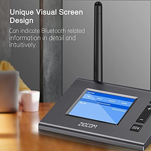 ZİOCOM Bluetooth Verici Alıcı için TV, LCD ekran, 2-in-1 Kablosuz Ses Adaptörü ile AUX / RCA / Optik Bağlantı