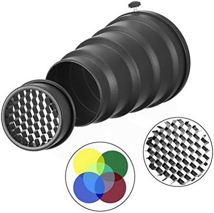 Metal Strobe Konik Snoot Petek Izgara ile 5 adet Renk Filtresi Kiti için Bowens Dağı Monolight Fotoğraf Flaş 150mm/5.85 Uzunluk