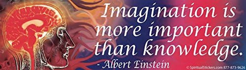 Hayal Gücü Bilgiden Daha Önemlidir-Albert Einstein-Manyetik Tampon Çıkartması / Çıkartma Mıknatısı (10.5 X 3)