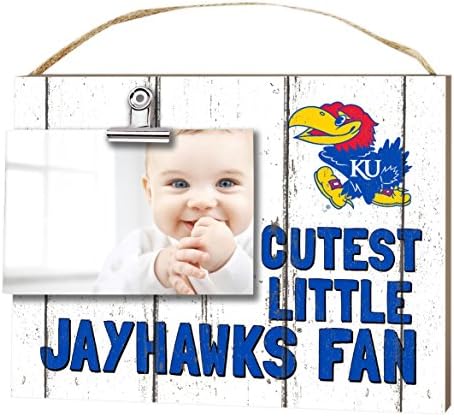 KH Spor Fan 10 x 8 Kansas Jayhawks Klip Yıpranmış Bebek Logosu Kolaj Fotoğraf Çerçevesi, Beyaz