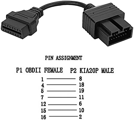 KIA için 16pin OBD2 Adaptör Konnektörüne Pıthsdp Teşhis Kablosu Konektörü 20Pin