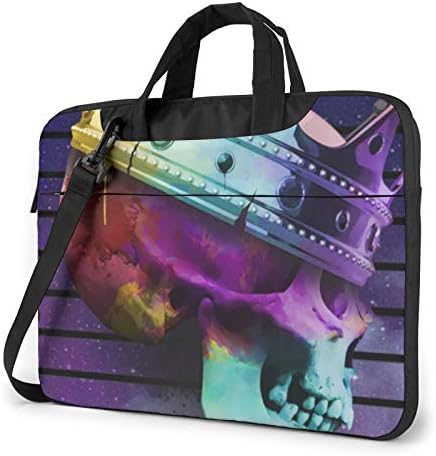 zsst Dizüstü bilgisayar için laptop kol çantası Koruyucu Kılıf Kapak ile Cep Renkli Kafatası Retro Kral Taç Gökkuşağı Taşıma