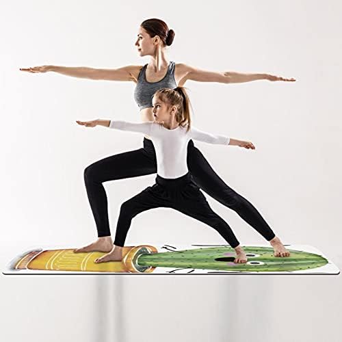 Sevimli Kaktüs Karakter Söyleyerek Merhaba Dünya Ekstra Kalın Yoga Mat-Çevre Dostu Kaymaz egzersiz ve fitness matı egzersiz matı