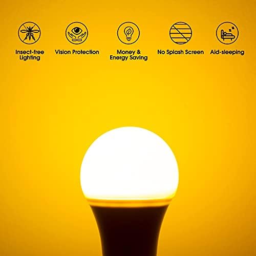 Bug Ampuller, 2 Paket Amber Sarı LED Ampul, 6 W E26 Baz 40 W Eşdeğer, 450LM, dekoratif Aydınlatma Lambası, sarı gece ışık için