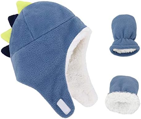 Amerikan trendleri erkek bebek Sherpa kış şapka ve eldivenler yürümeye başlayan sıcak polar şapka eldiven bebek kap
