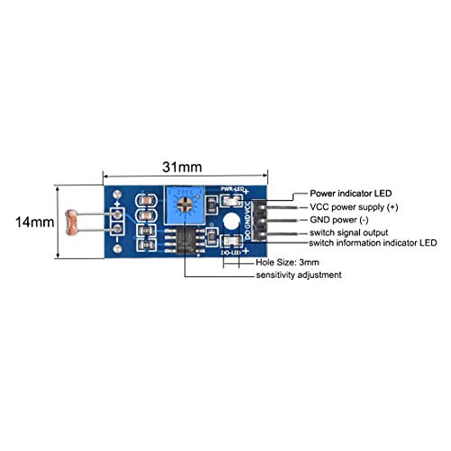 uxcell ışığa sensör modülü dijital ışık yoğunluğu algılama DC 3.3-5 V Arduino UNO için 3 adet