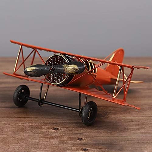 discountstore145 Vintage Demir Sanat Klasik Savaş Uçağı Model Uçak Masaüstü Süs Dekor Ev Ofis Kitaplık Masaüstü Dekor için Kırmızı