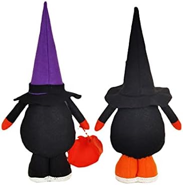 2 Set Cadı Cüceler Peluş Cadılar Bayramı Süslemeleri ile Örümcek Yarasa Süsler İskandinav Tomte Bebek Elf Cadılar Bayramı Cüceler