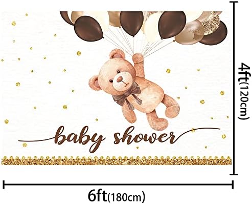 Crefelicid 6x4ft Kahverengi Ayı Bebek Duş Zemin Uçan Balonlar Biz Bearly Bekleyin Arka Plan Kız Erkek Parti Fotoğraf Güzel Ayı