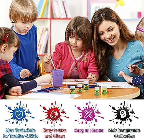 Çocuklar için yıkanabilir parmak boyası, Toksik Olmayan Boyama Seti, çevre Dostu Okul Sanat Boya Kiti DIY El Sanatları Boyama