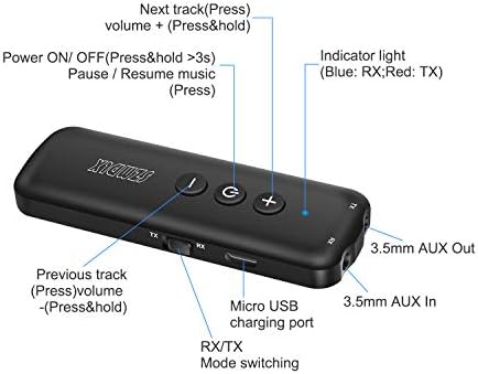 Bluetooth 5.0 Verici 3'ü 1 arada, Bluetooth Alıcısı ,Kablosuz Adaptör, TV , PC, araba, Kulaklık, Kulaklık, Kulaklık, Kulaklık