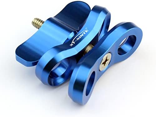 XT-XINTE kamera aksesuarı dalış ışıkları topu kelebek Klip kol kelepçe Dağı alüminyum spor kamera için (Mavi)