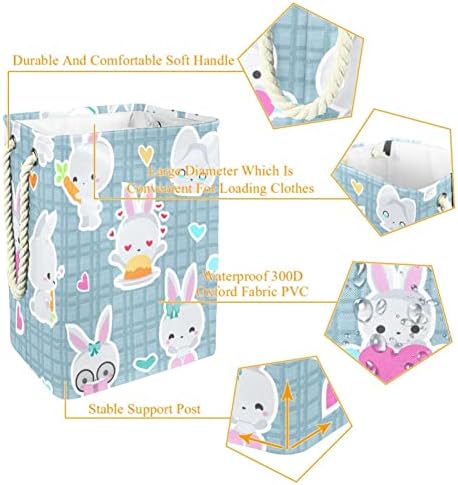 Çamaşır Sepeti Beyaz Tavşan çamaşır Sepeti Depolama Sepeti Kreş Odası Oyun Odası saklama kabı saklama kutusu 19. 3x11. 8x15.