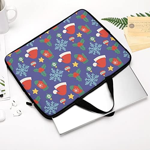 Noel şapka desen dizüstü kol taşıma çantası Tablet bilgisayar koruma çantası kolu ile 12 inç için