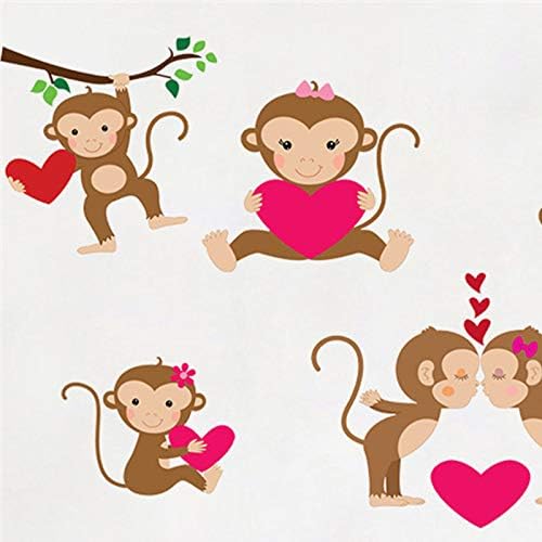 Monbedos 1 Adet çocuk Karikatür Maymun Duvar Çıkartmaları Bebek Odası Anaokulu Öğretmeni Resimleri Duvar Çıkartması Çocuk Bebek