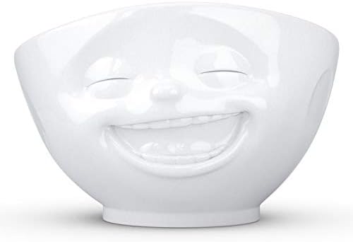 TASSEN XL Porselen Kase, Gülme Yüzü Baskısı, 33 oz. Beyaz (Tek Kase), Ekstra Büyük Kase