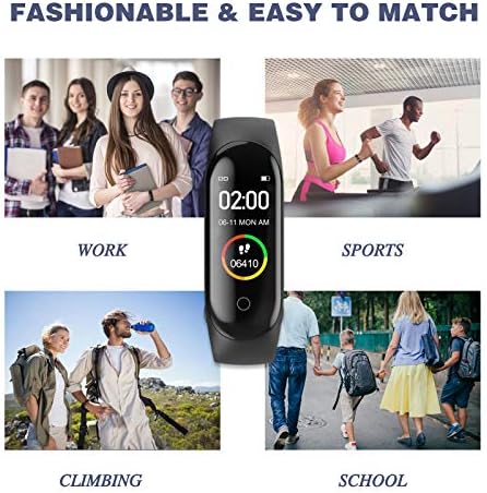Akıllı Saat,Android Telefonlar ve iOS Telefonlar için Bluetooth Fitness Tracker M4 Kalp Atış Hızı, Kan Basıncı, Müzik,Uyku, Adım