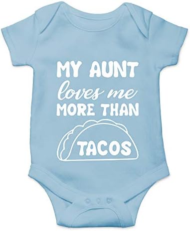 CBTwear Teyzem Beni Tacodan Daha Çok Seviyor-Teyze Tacoyu Seviyor-Sevimli Bebek Tek Parça Bebek Bodysuit