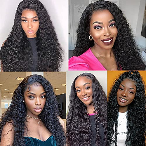 Vedusal Su Dalga dantel ön peruk insan Saç siyah kadınlar ıçin 9A Brezilyalı bakire saç 150 % Yoğunluk ıslak ve dalgalı 13x4
