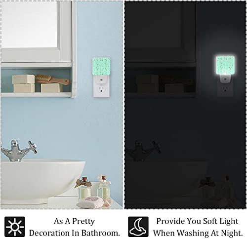 Yeşil Desenler Plug-in LED Gece Işıkları, Alacakaranlıktan Şafağa Sensörlü Şık Gece Lambaları, Banyo, Mutfak ve Koridor için
