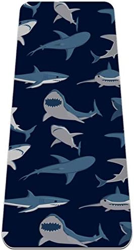 Unicey Okyanus Köpekbalığı Yoga Mat Kalın Kaymaz Yoga Paspaslar Kadınlar ve Kızlar için egzersiz matı Yumuşak Pilates Paspaslar,