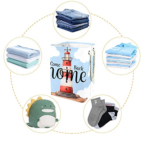 Çamaşır sepeti Deniz Feneri Depolama Sepeti Kolları ile Modern Dekoratif Oyuncak Sepeti Oturma Odası Yatak Odası Kreş Odası Çocuk