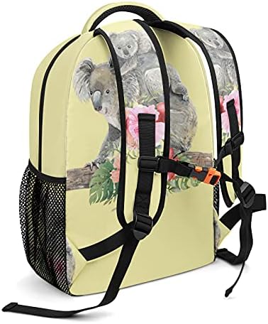 Kişiselleştirilmiş Güzel Koalas ve Çiçekler Okul sırt çantası Laptop çantası ile Adı Seyahat Sırt Çantası Çanta için Adam Kadın