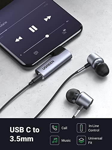 UGREEN 1.5 FT 3.5 mm Ses Kablosu Naylon Örgülü Aux Kablosu Paketi ile USB C için 3.5 mm Ses Kulaklık jak adaptörü ile Uyumlu