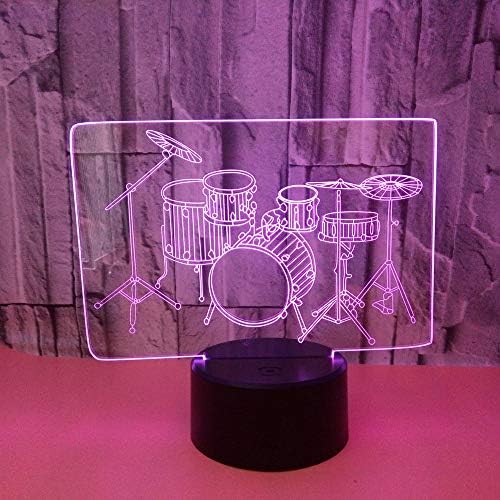 HİOJDWA Gece Lambası Davul Dokunmatik 3D Led Görüş Lambası Hediyeler Masa Lambaları oturma odası masası Moderne Masa Lambası