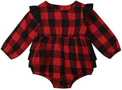 Bebek Noel Giysileri Erkek Bebek Kız Uzun Kollu Ekose Tulum Bodysuits Bluzlar Tarzı Romper Tulumlar Kıyafetler