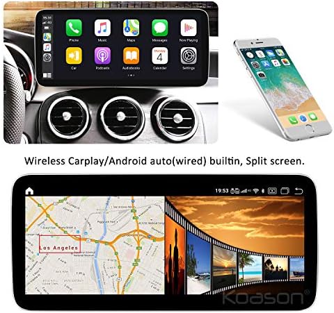 Koason Android 12.3 inç HD1920 Ekran Yükseltme Ekran Monitör 4G LTE Multimedya Oynatıcı GPS Navigasyon Mercedes Benz C GLC Sınıfı