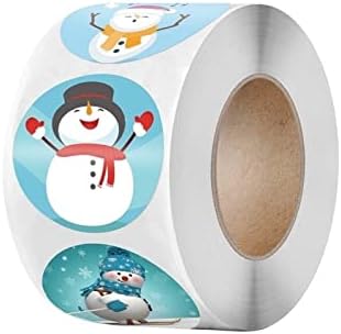 A-YSJ Çıkartmalar Hediye Dekorasyon Ambalaj Kırtasiye Mutlu Tatil Mühür Etiket Yuvarlak 25mm Kardan Adam Motifi Noel Sticker