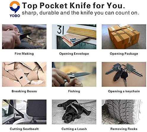 YOBOTOOL Cayman EDC Katlanır Pocket Knife Klip G10 Kolları ile Malzeme (Gümüş Bıçak / Mavi Kolu)