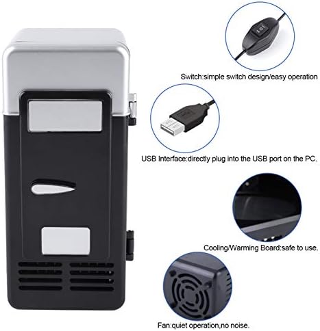 SALUTUY Mini USB Buzdolabı, LED Mini USB Refrigerato Taşınabilir Buzdolabı Hızlı Soğutma Fonksiyonu için Öğrenciler için Ofis