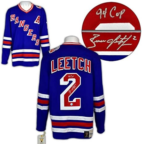 Brian Leetch New York Rangers İmzalı ve Yazılı 1994 Stanley Kupası Forması-İmzalı NHL Formaları