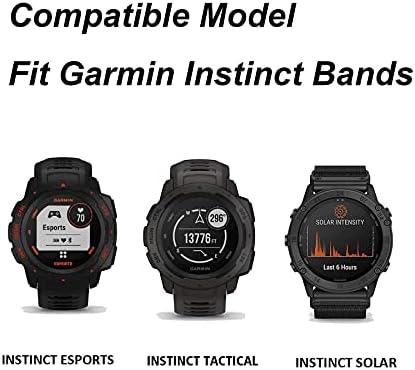 Garmin Instinct Bantları için Uyumlu EANWireless, Silikon Spor Kayış Değiştirme + Dokuma Naylon Ultralight Spor Bandı Garmin