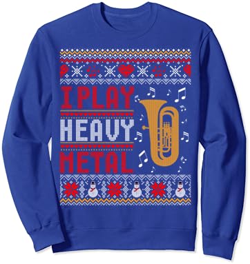Tuba Ağır Metal Çirkin Noel Kazağı Sweatshirt Oynuyorum