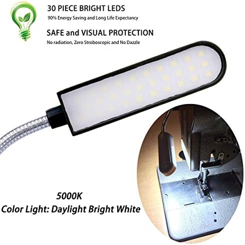 EVİSWİY dikiş makinesi ışık LED aydınlatma (30 LEDs) 6 Watt için Tezgah Torna Matkap Basın Günışığı Beyaz Esnek Gooseneck Kol