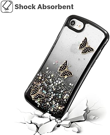 ZCDAYE Kelebek iPhone için kılıf 7 Artı/iPhone 8 Artı, iPhone 7 Artı / iPhone 8 Artı Kapak, parlak Kelebekler Glitter Sparkle